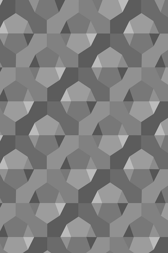 Simple 3D geometric pattern vector grey background