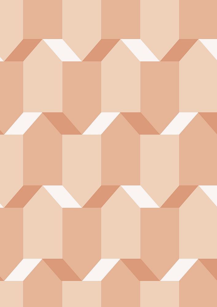 Pentagon 3D geometric pattern orange background in abstract style
