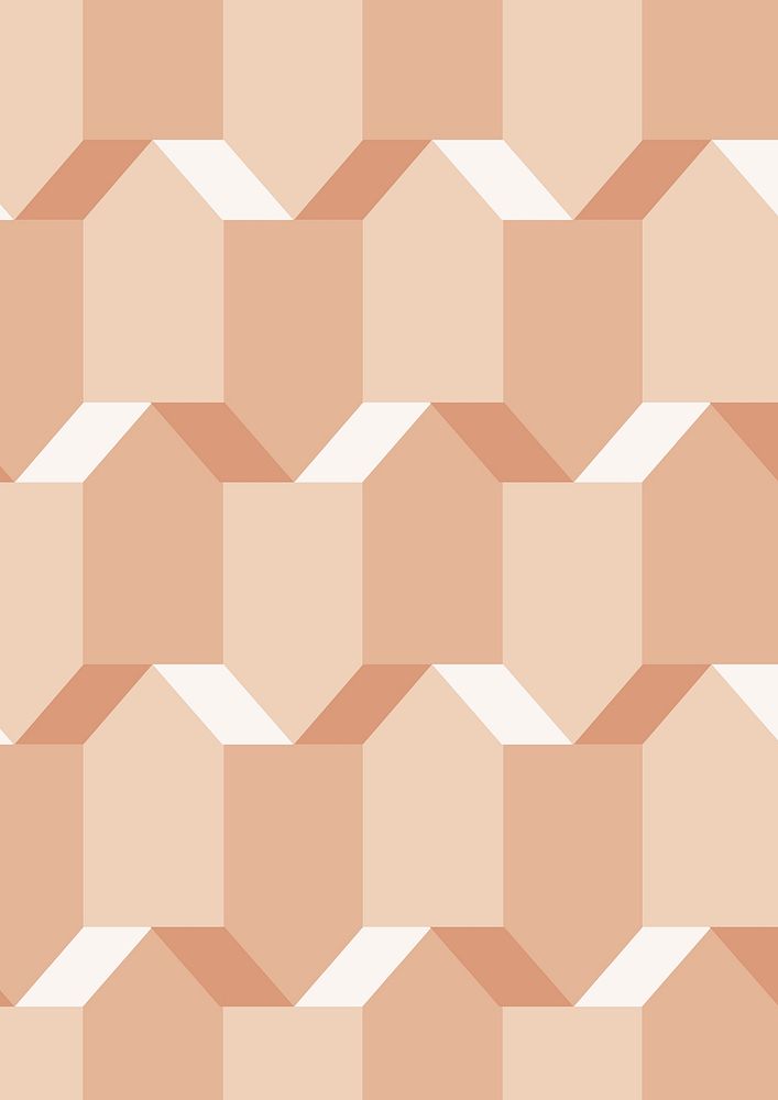 Pentagon 3D geometric pattern vector orange background in modern style