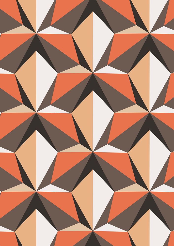 Kite 3D geometric pattern orange background in retro style
