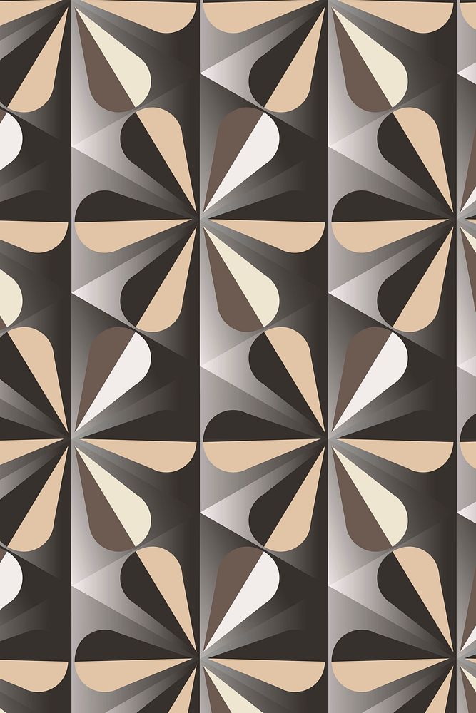 Modern 3D geometric pattern vector brown background