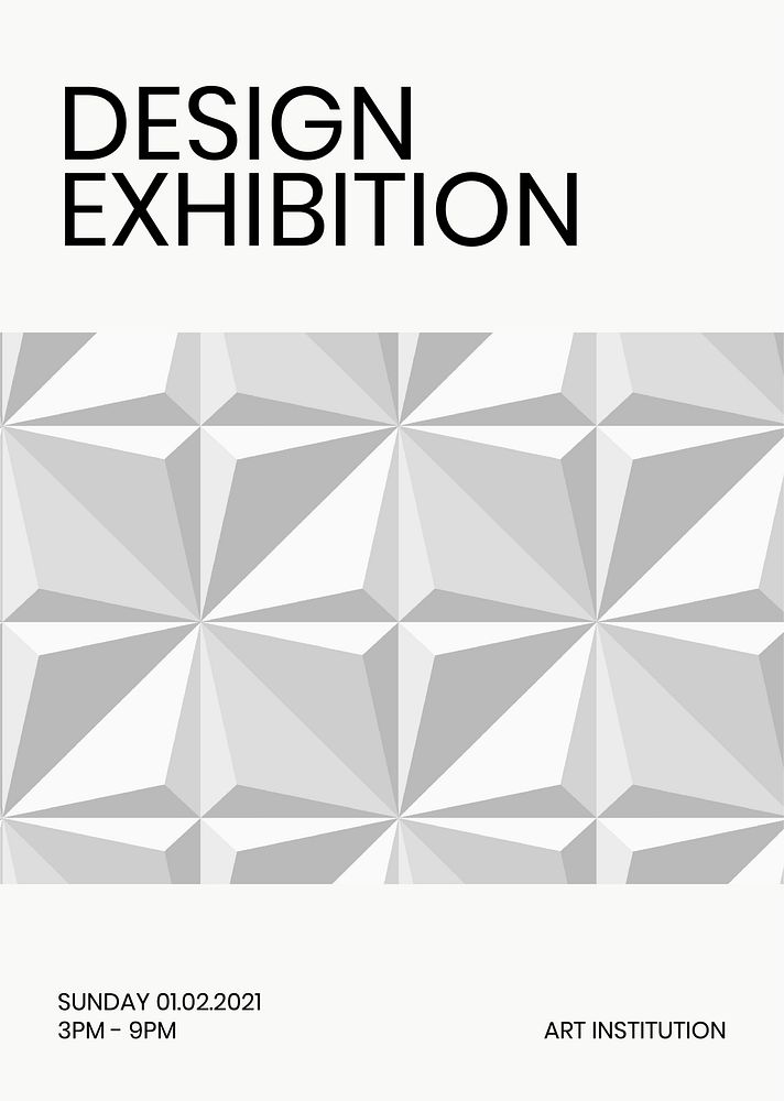 Design exhibition geometric template vector ad poster geometric modern style