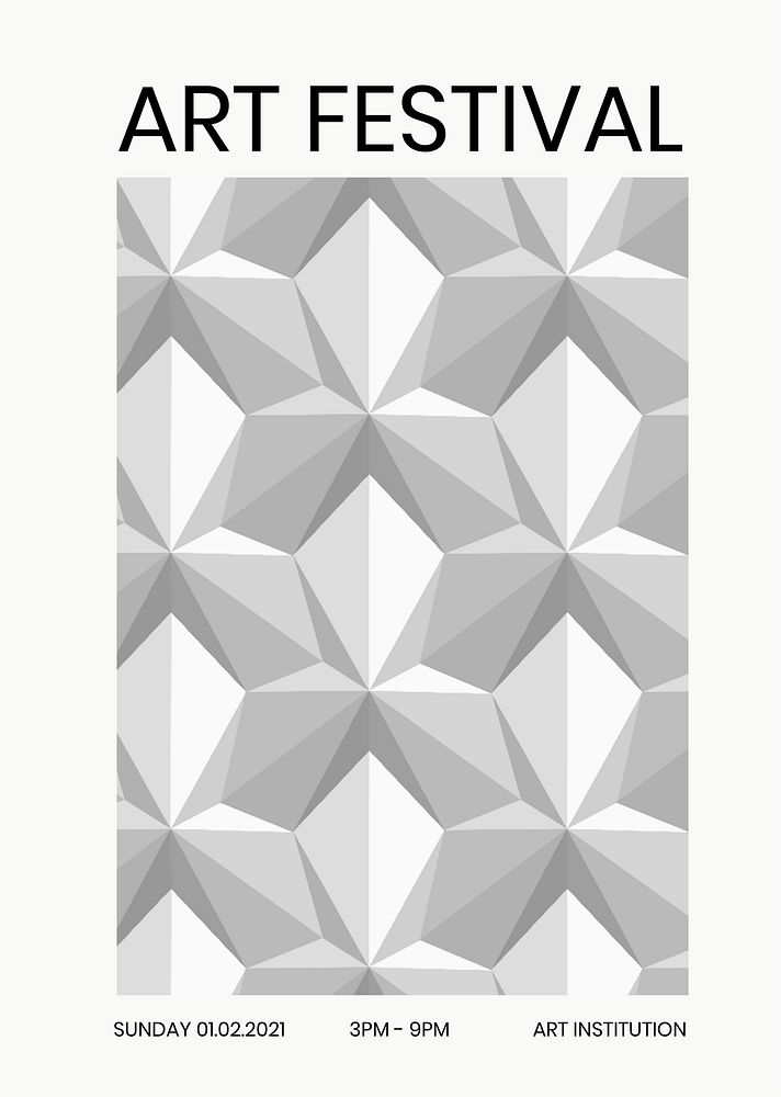 Art festival geometric template vector ad poster geometric modern style 