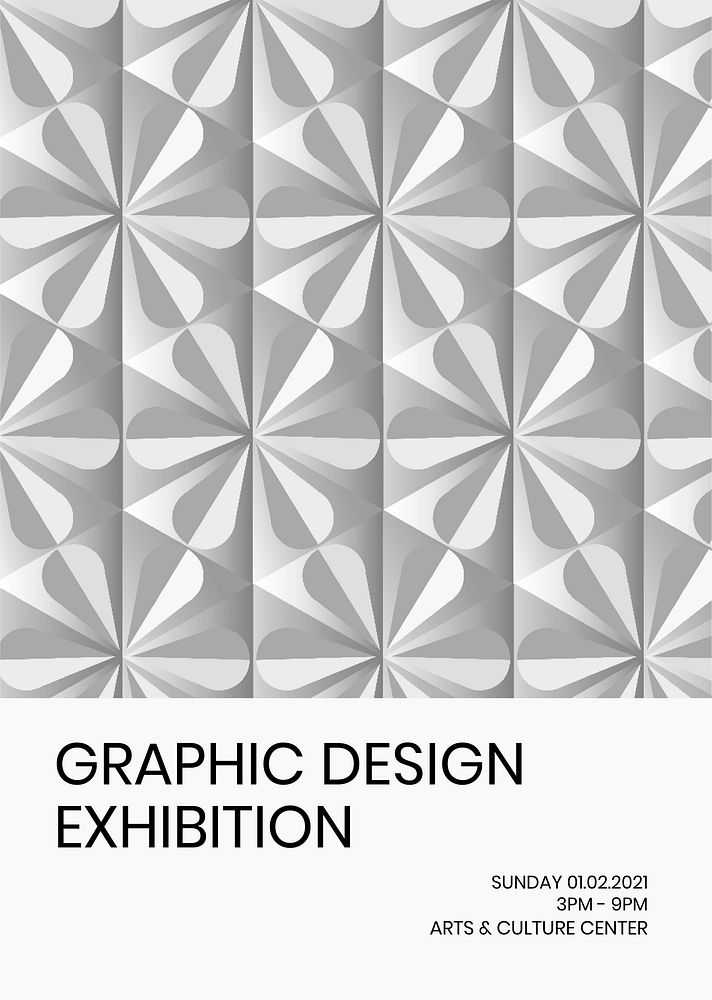 Design exhibition geometric template vector ad poster geometric modern style