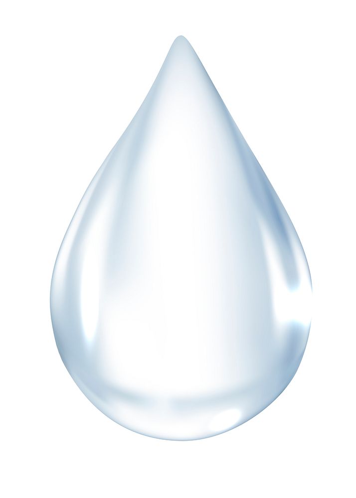 Realistic water drop in white background