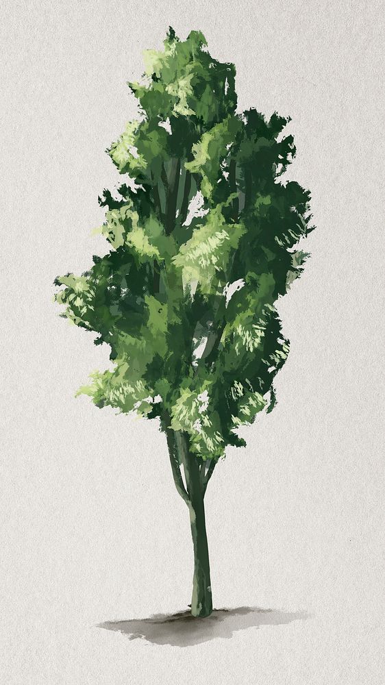 Pine tree painting on paper