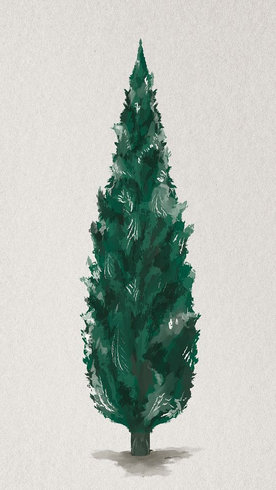 Conical tree painting on paper 