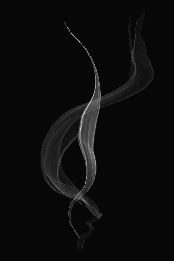 Realistic smoke element vector in black background