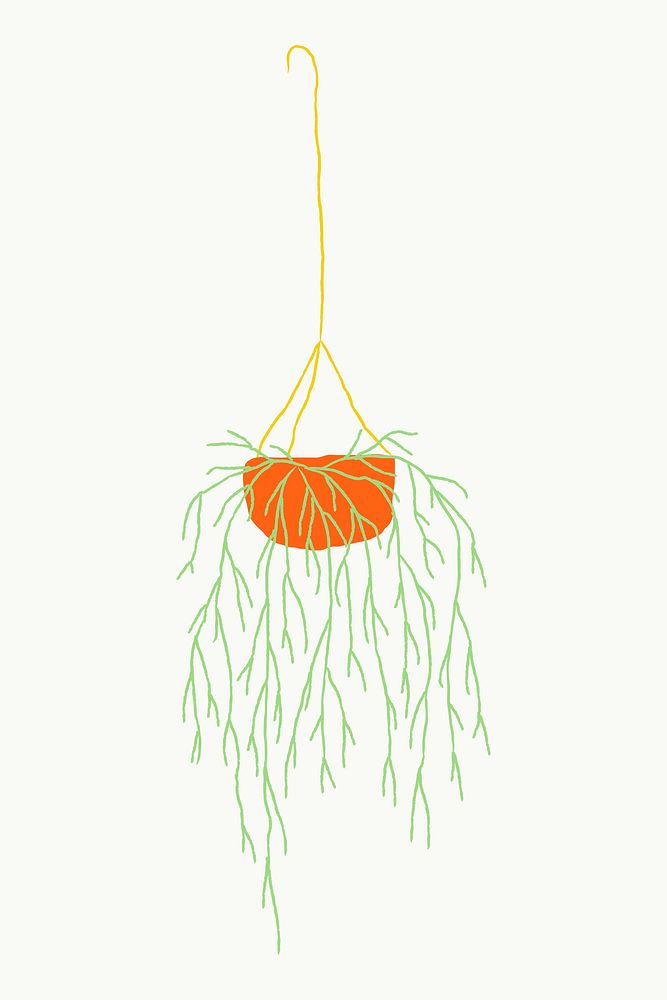Hanging plant psd mistletoe cactus doodle