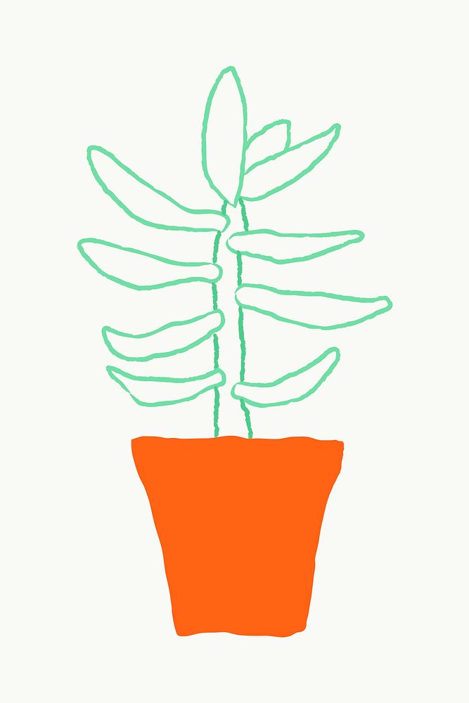 Houseplant succulent psd doodle hand drawn