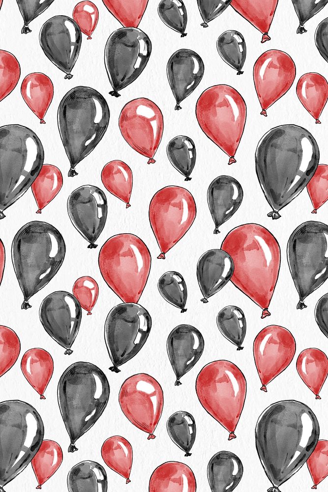 Party balloon background in red and black