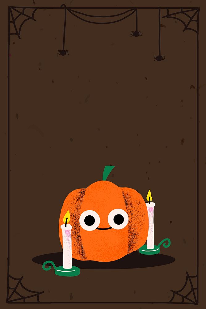 Halloween frame vector, cute jack-o'-lantern pumpkin