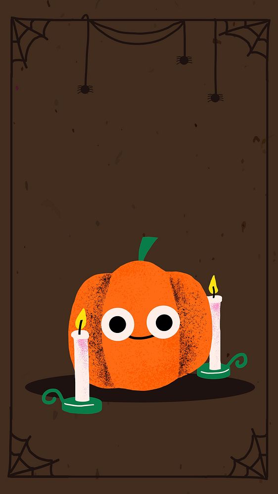 Halloween frame vector, cute jack-o'-lantern pumpkin