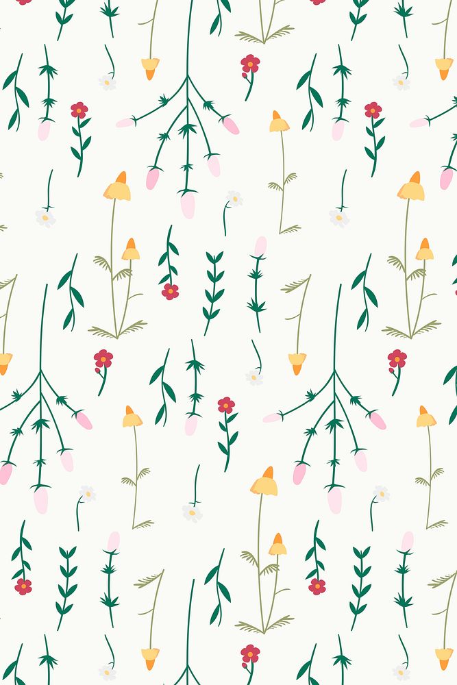 Aesthetic summer wildflower pattern graphic