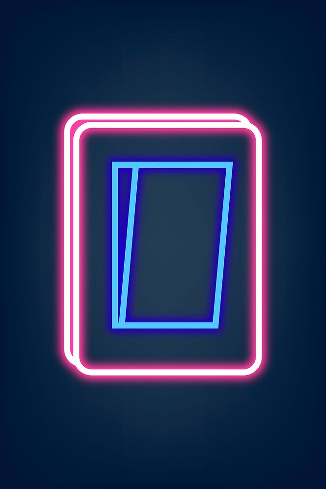 Glowing neon sign light switch icon illustration