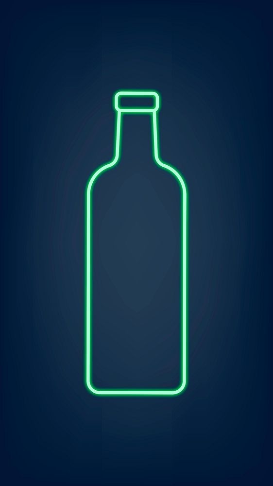 Neon sign psd bottle illustration