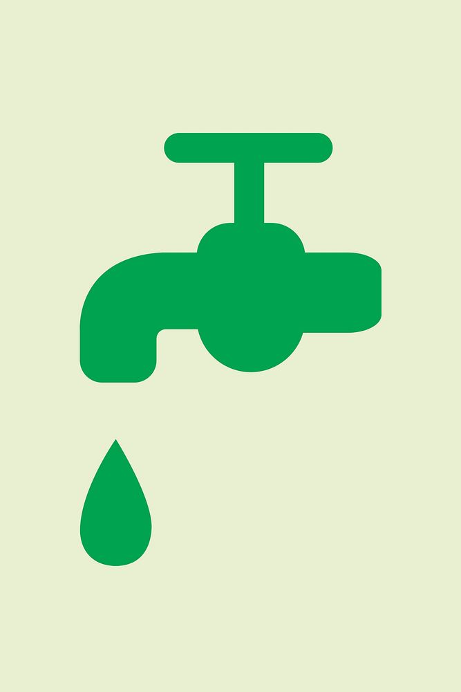 Water saving sticker psd illustration, environmental awareness