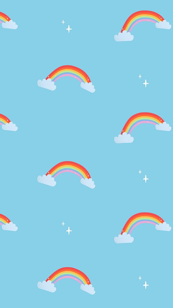 Rainbow iPhone wallpaper, weather pattern colorful illustration