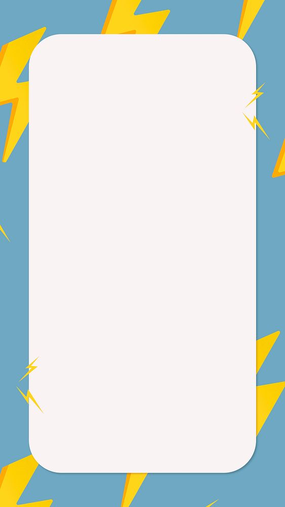 Blue rectangle frame, cute lightning | Premium Vector - rawpixel