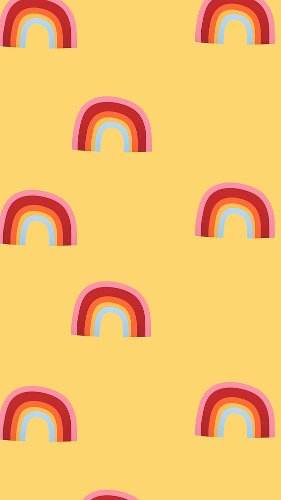 Rainbow iPhone wallpaper, weather pattern colorful vector