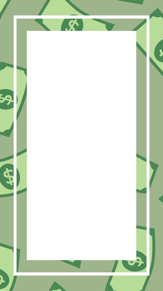 Money frame background, green dollar doodle vector