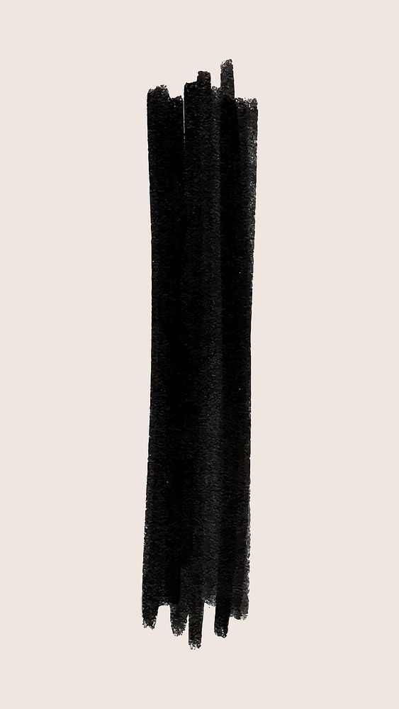 Black ink brush stroke in greige background