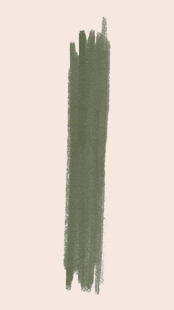 Cute green ink brush stroke in beige background