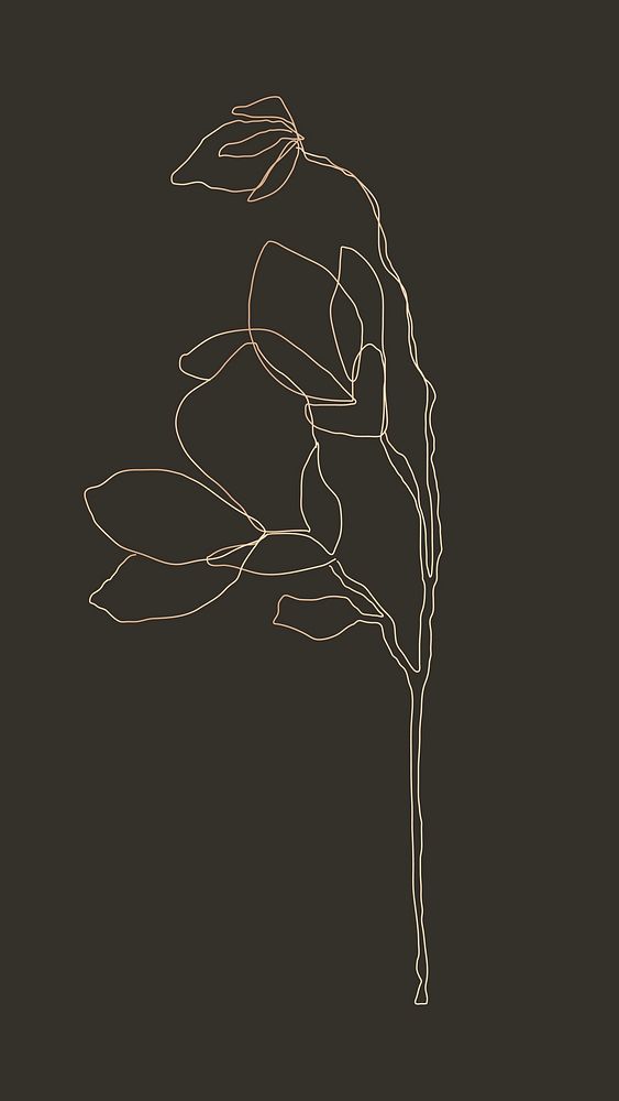 Flower single line art in hand drawn style vector