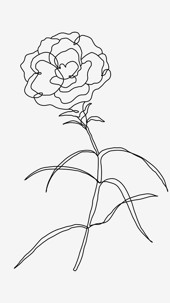 Monoline flower tattoo psd design