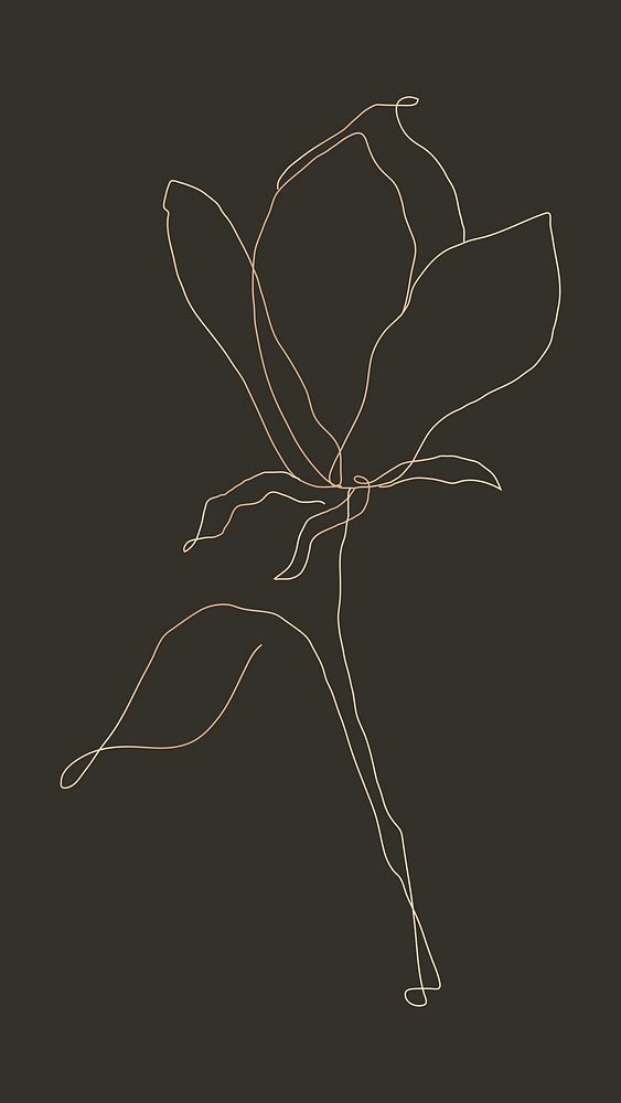 Flower hand drawn vector single line art