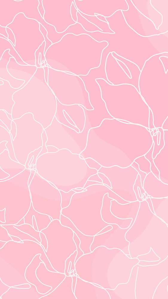 Line flower pattern background in pink 