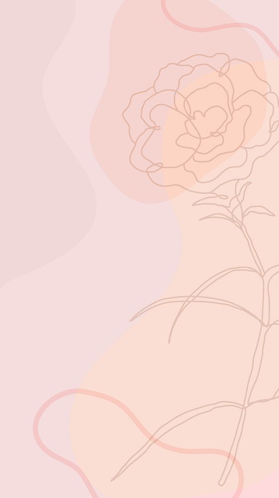 Simple flower background vector on pastel pink wallpaper with roses