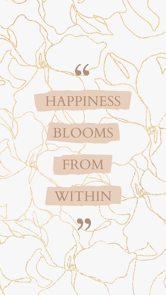 Flower wallpaper in brown color, happy bloom from within