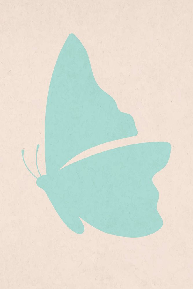 Beautiful butterfly sticker, blue gradient flat vector design
