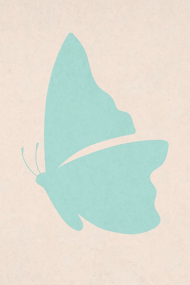 Aesthetic butterfly sticker, blue gradient flat psd design