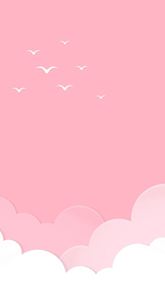 Pink sky iPhone wallpaper, mobile pastel background
