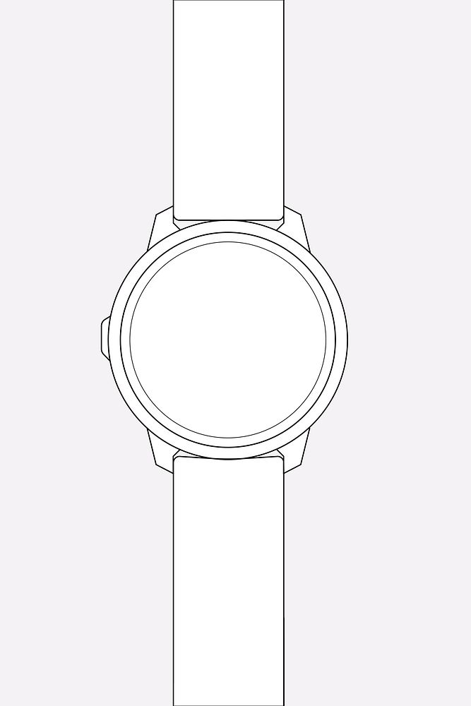 Smartwatch outline, health tracker device vector illustration