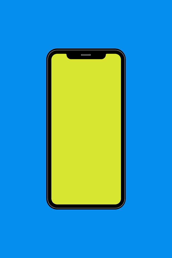 Black smartphone, blank green screen, digital device illustration