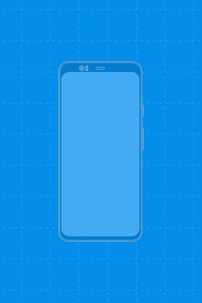 Blue phone, digital device vector illustration