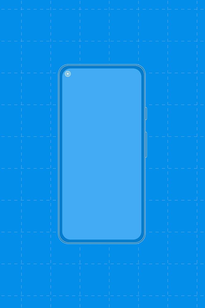 Blue phone, digital device vector illustration
