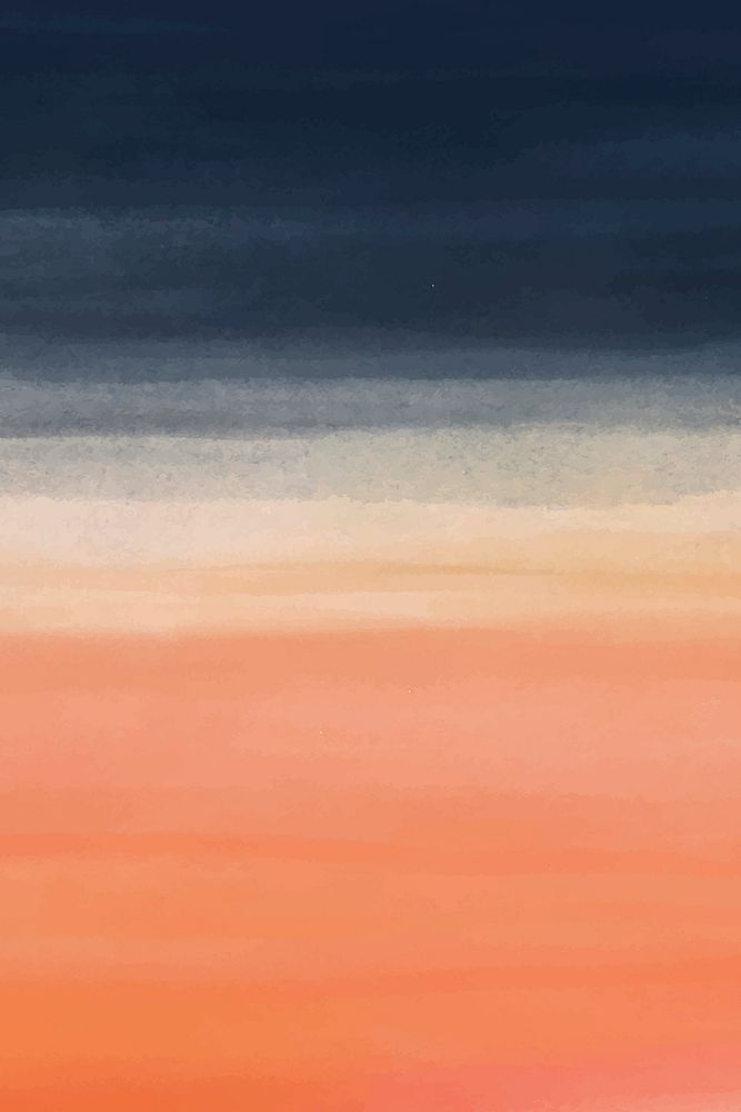 Orange blue watercolor background, iPhone wallpaper abstract design vector