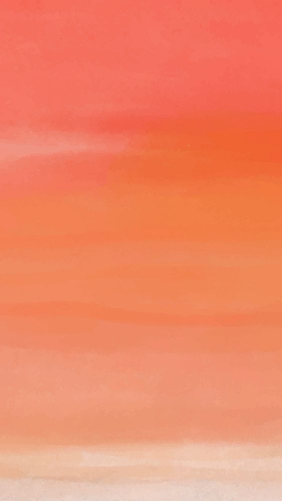 Orange watercolor wallpaper, phone background abstract design vector
