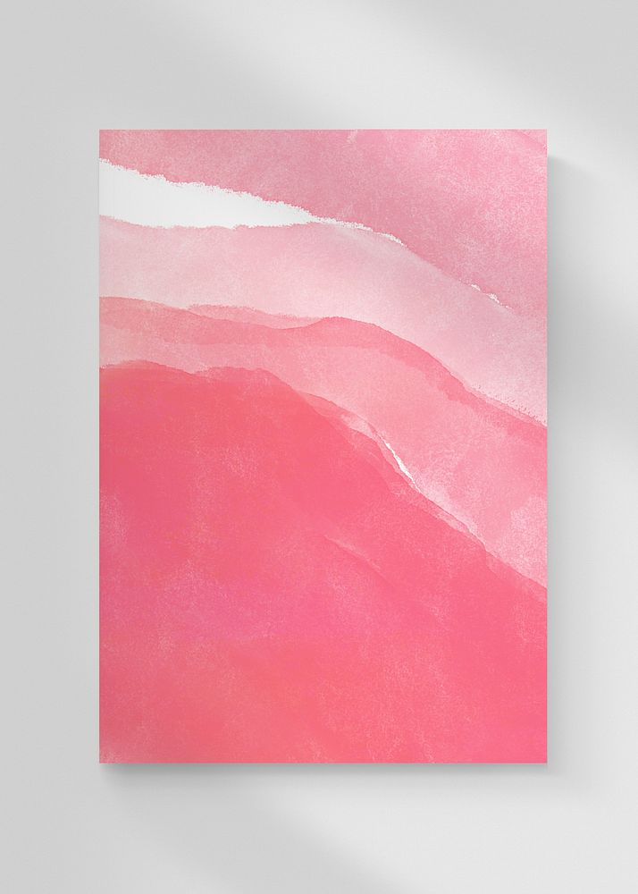 Pink watercolor poster, abstract design