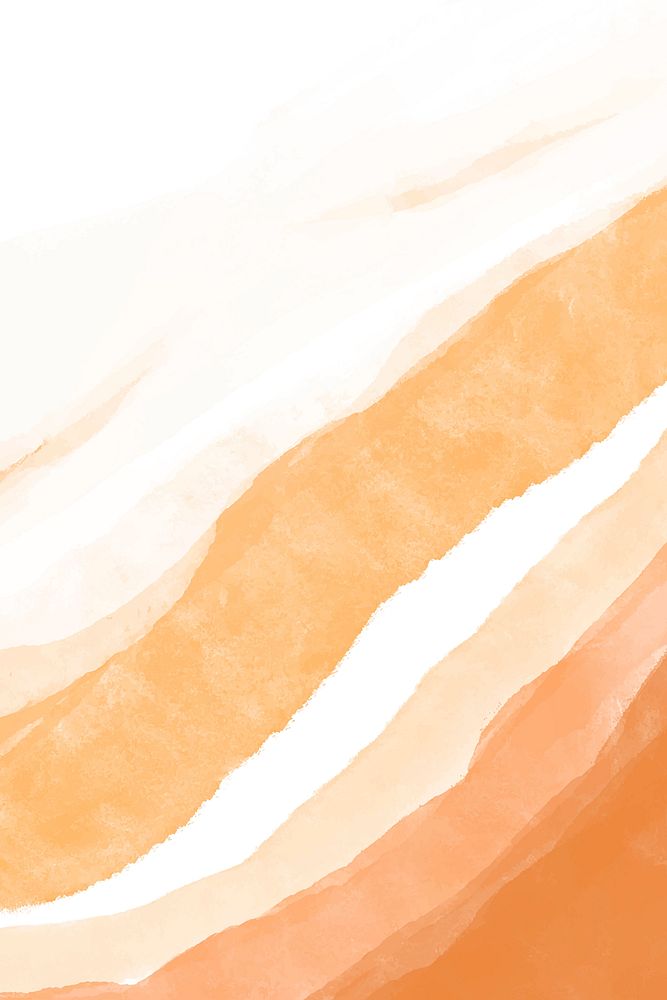 Watercolor background, iPhone orange wallpaper abstract design vector