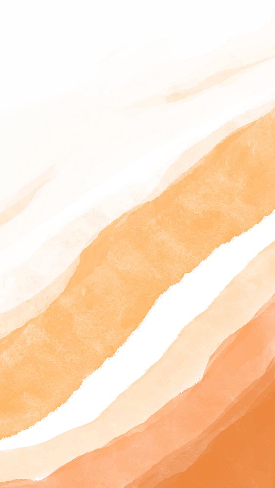 Orange wallpaper, watercolor phone background abstract design vector