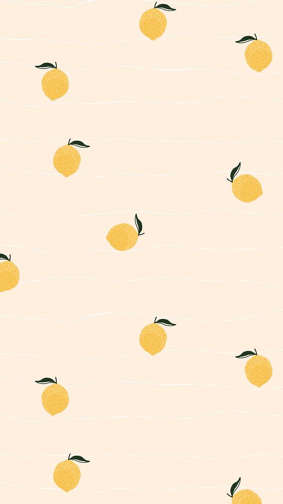 Lemon iPhone wallpaper, mobile background, cute vector