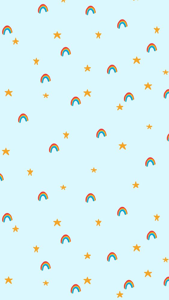 Rainbow iPhone wallpaper, mobile background, cute vector