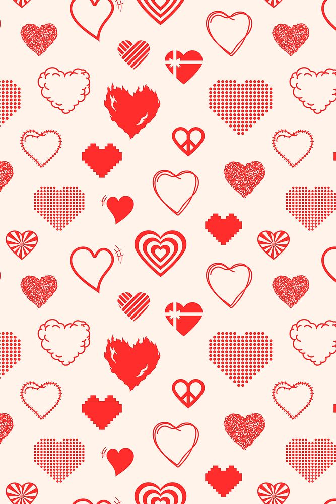 Valentine heart pattern background image vector