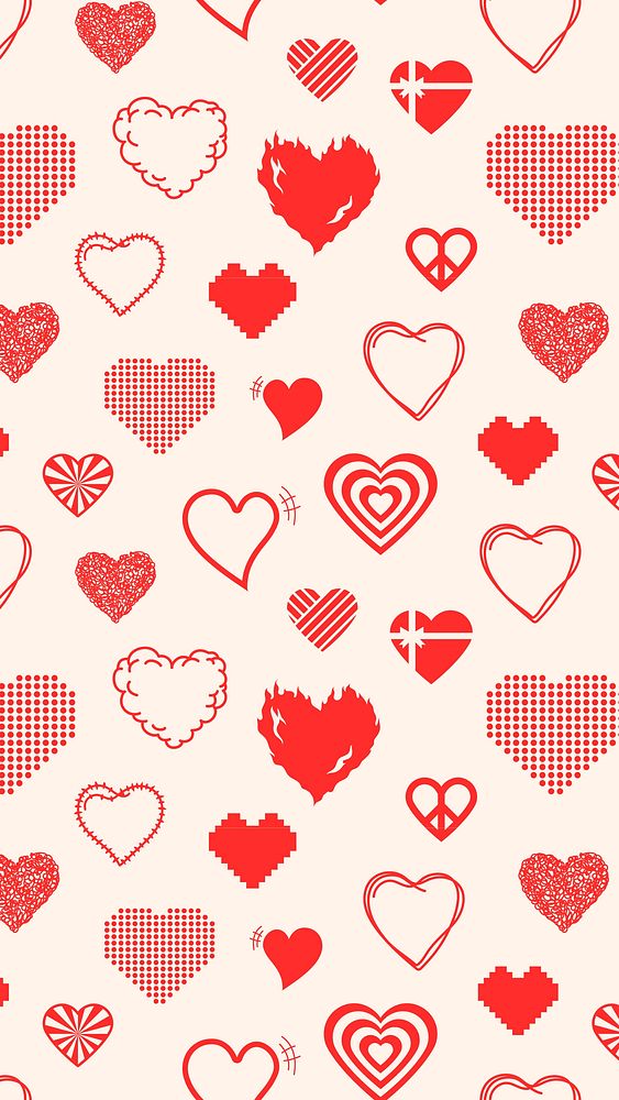 Cute heart pattern background image vector