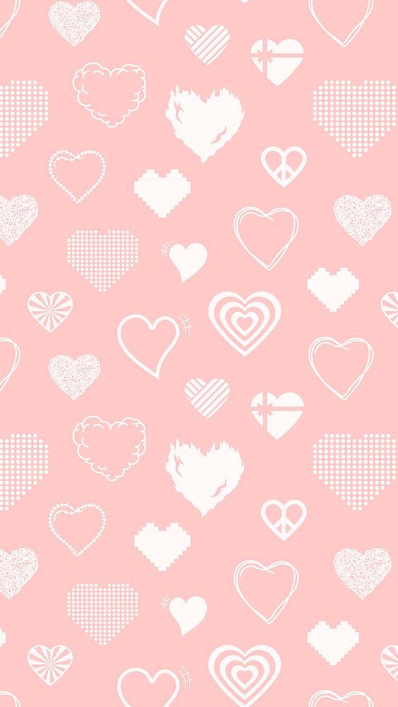 Cute heart pattern background image vector